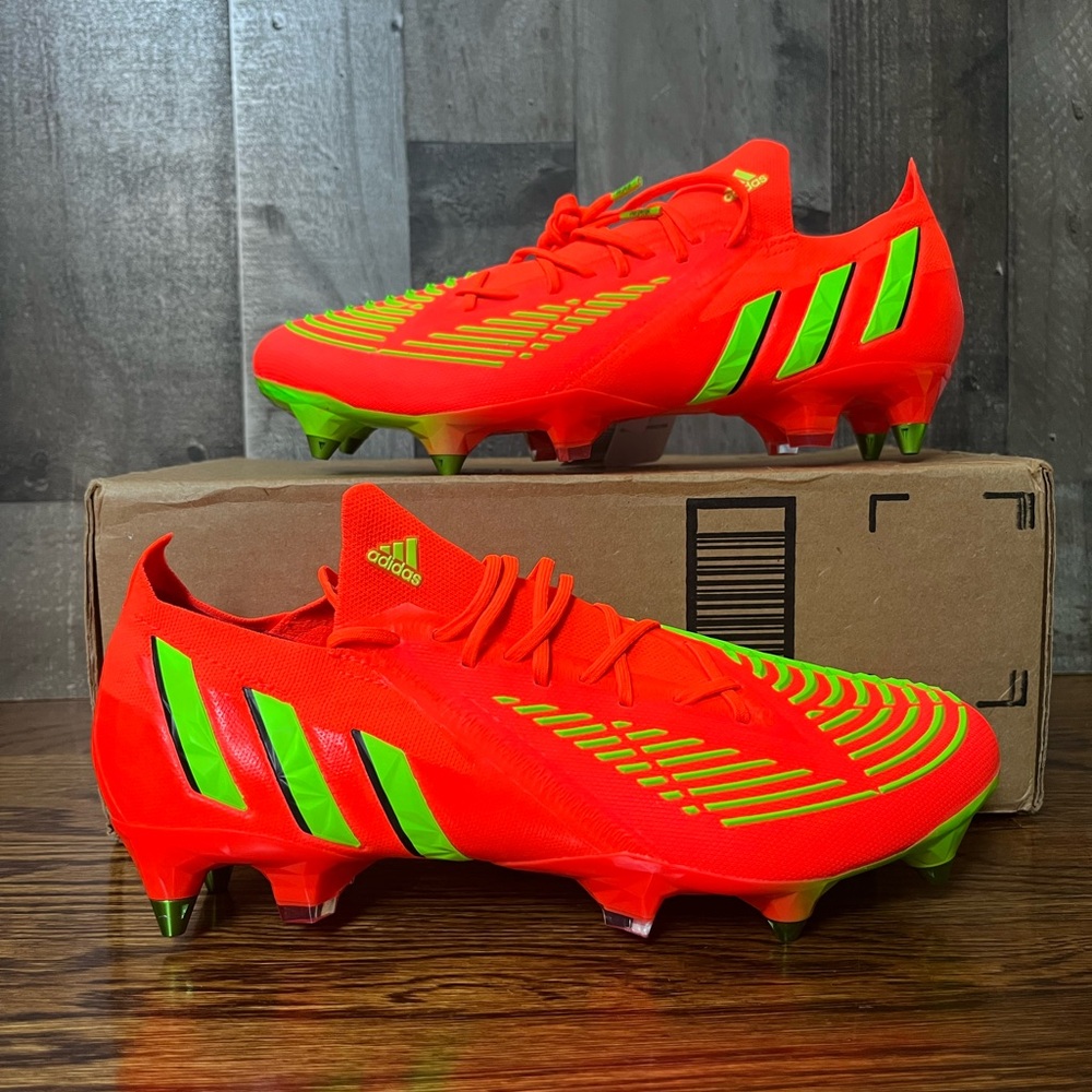 Adidas Predator Edge.1 SG Soccer Cleats Solar Red Orange Men's Size GW1010